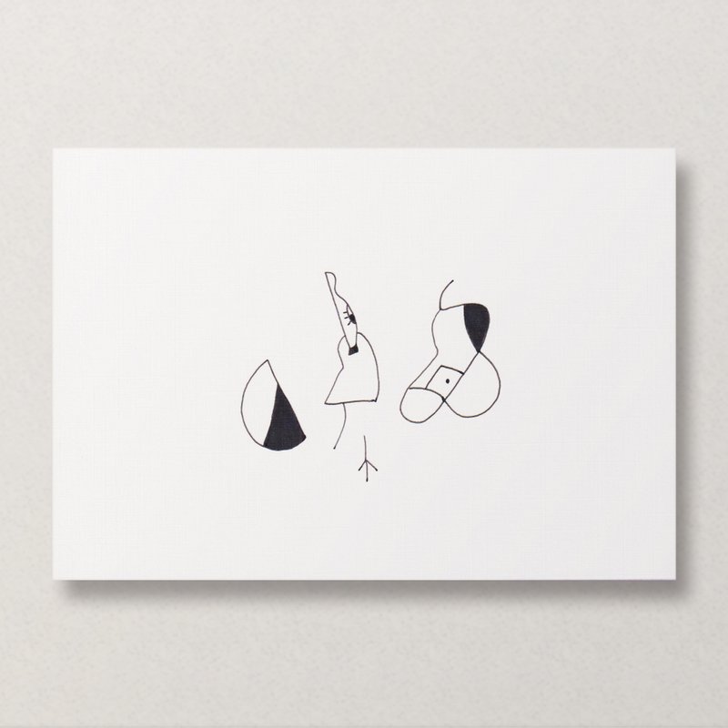 【Monster #15 Shape】Hand-drawn card/original drawing manuscript - Cards & Postcards - Paper Black