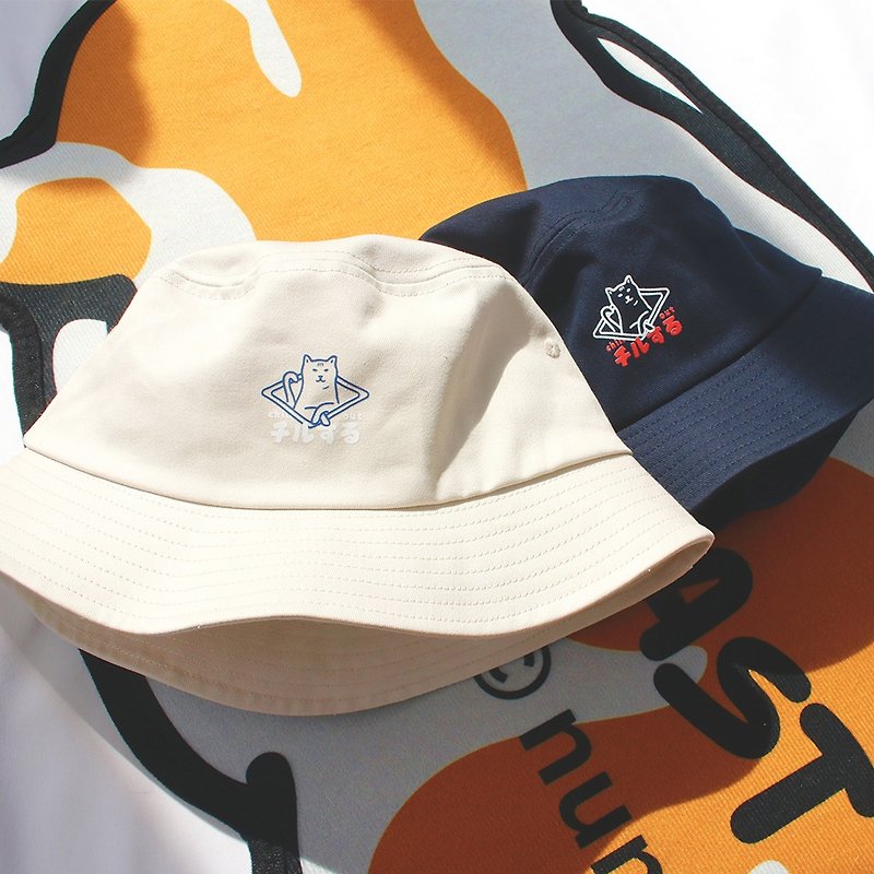 Cat Co., Ltd. チルする Chill Meow Cat Bucket Hat Bucket Hat - หมวก - ผ้าฝ้าย/ผ้าลินิน หลากหลายสี