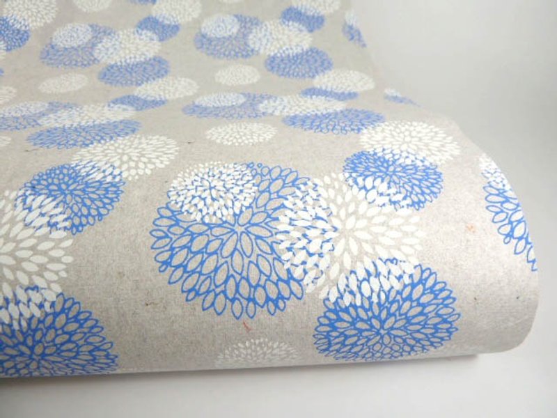 Shizen blue and white cotton handmade wrapping paper - วัสดุห่อของขวัญ - กระดาษ สีน้ำเงิน