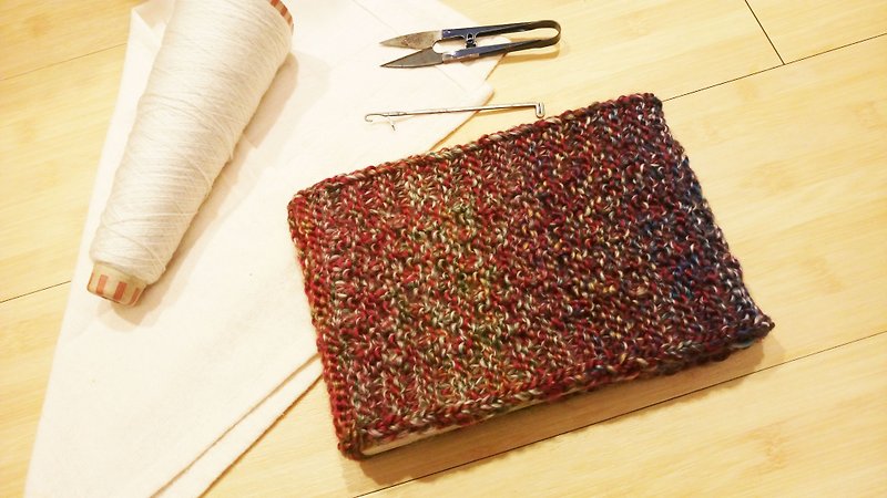 Lan handmade knitted headband (red-brown gradient) - Headbands - Other Materials Red