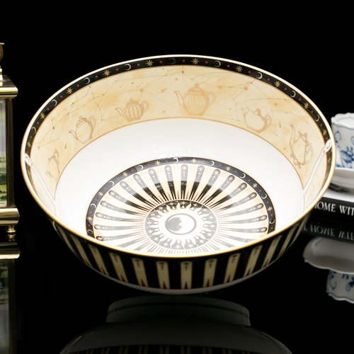 擎上閣裝飾藝術 限量英國製Royal Worcester千禧2000日月星辰骨瓷花盆迎賓展示碗