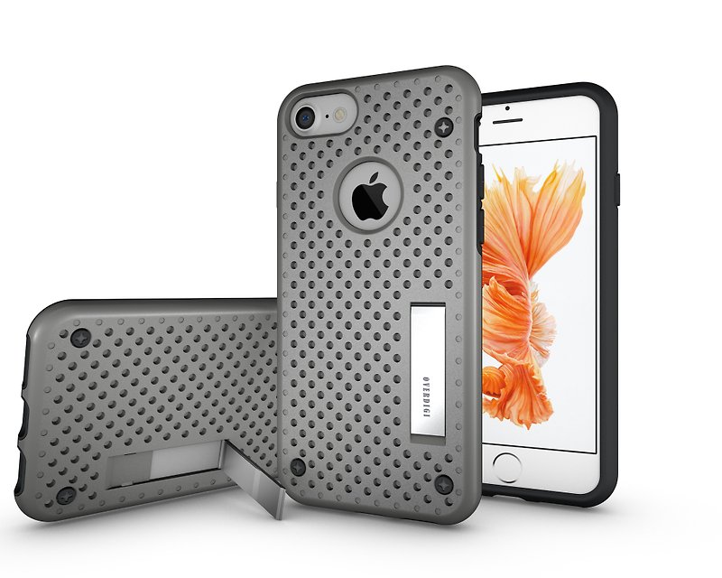 OVERDIGI iPhone7 4.7 "コンボ垂直のダブルカプセル化銀シェルDROP - その他 - プラスチック グレー