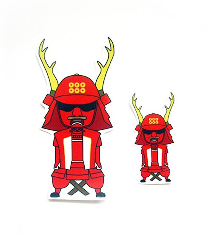 Sanada Yukimura Warrior Sticker - สติกเกอร์ - กระดาษ สีแดง