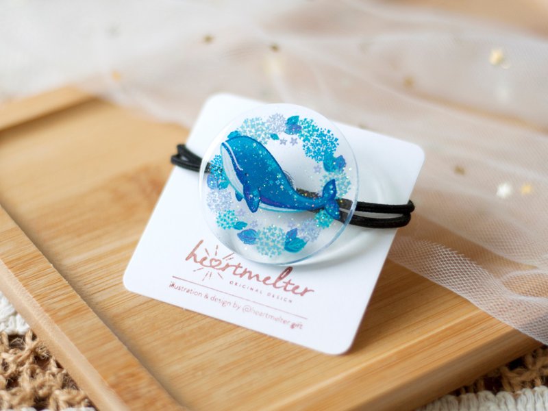 Original design whale scrunchie - Hair Accessories - Acrylic 