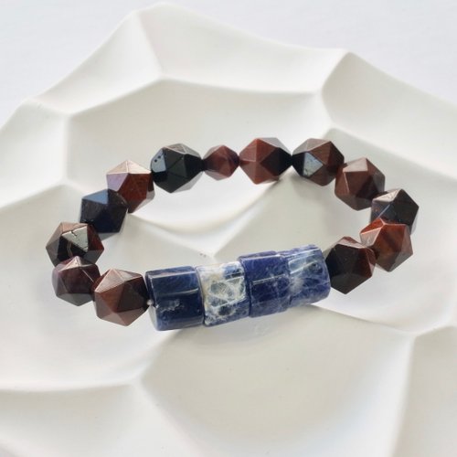 Hoshino Jewelry Kan B042七輪調和手串/藍紋石/虎眼石/天然晶石/能量石/原生態