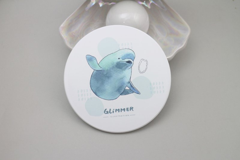 Beluga - Ceramic Water Coaster - ที่รองแก้ว - เครื่องลายคราม 