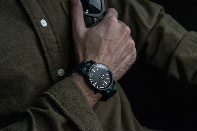 PRIME 1.0.1 烏木木手錶 - 42mm 森林綠表帶 - 男裝錶/中性錶 - 木頭 綠色