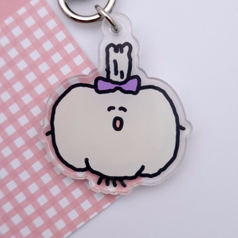 Miss.Garlic Acrylic Key-ring - Keychains - Acrylic White