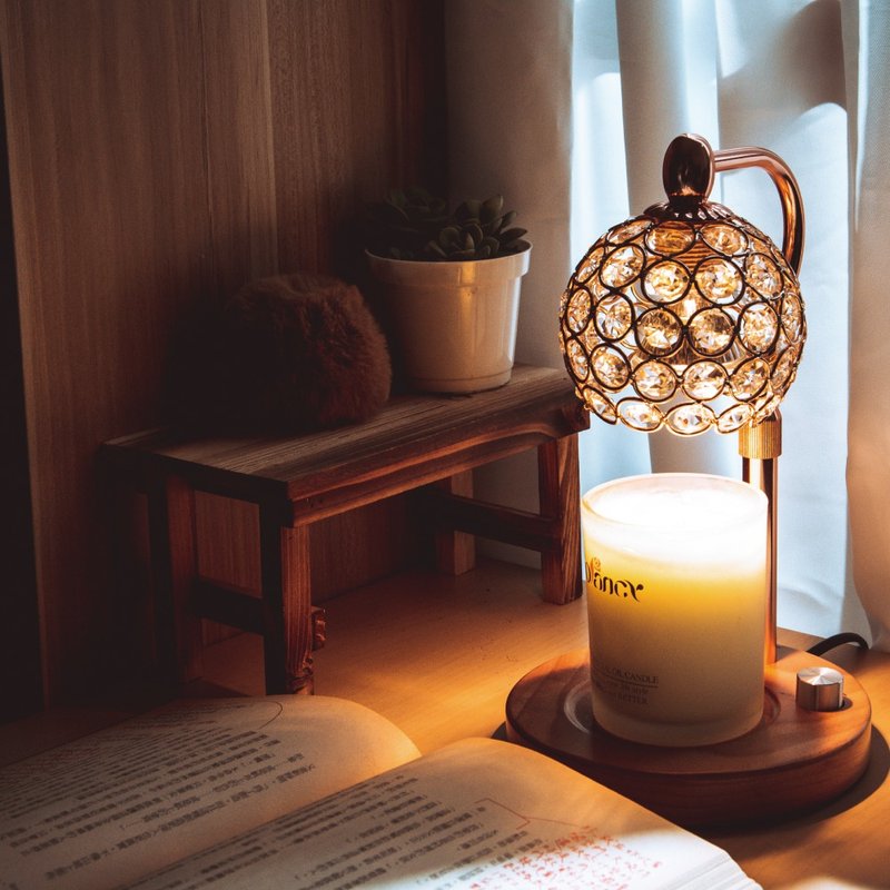 【Rofancy】Classic wooden base molten Wax lamp-elegant round (deep base) - Candles & Candle Holders - Wood 