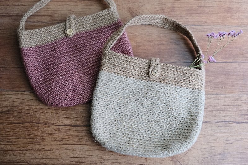 half round bag - Handbags & Totes - Cotton & Hemp Khaki