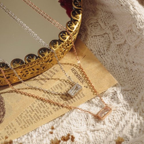 Isha Jewelry 純銀輕珠寶 【新品】暖陽映鑽 純銀項鍊 復古感飾品 輕珠寶 兩色可選 鎖骨鍊