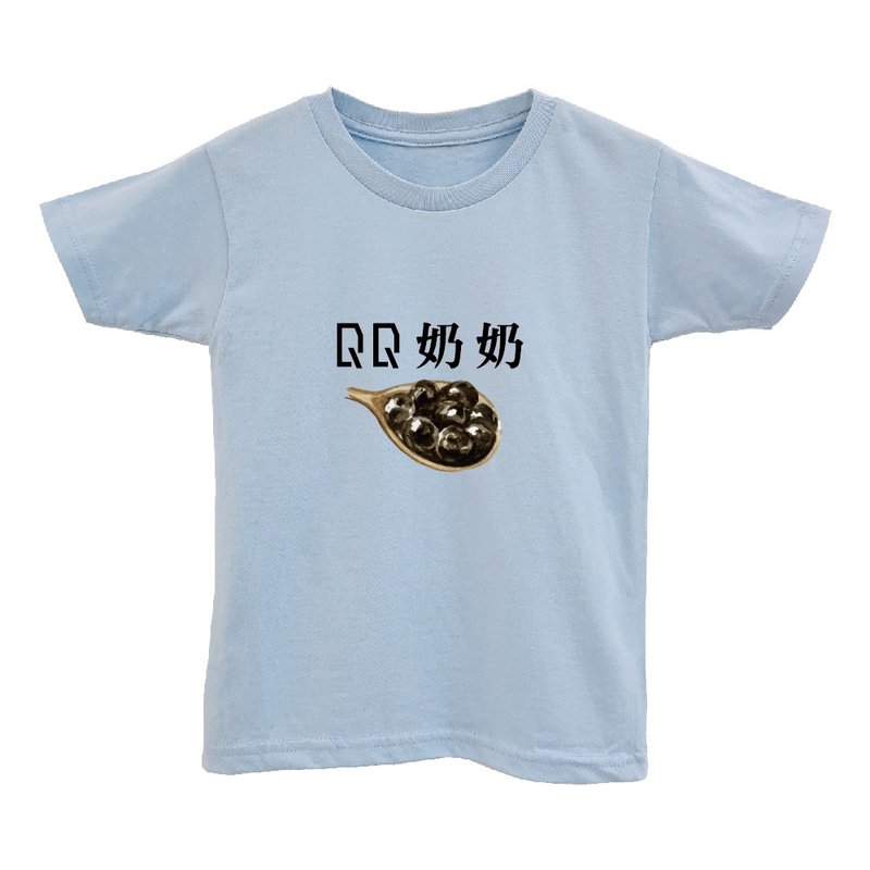 Out of the ordinary children's 100% combed cotton round neck short T children's clothing | QQ grandmother poocha - เสื้อยืด - ผ้าฝ้าย/ผ้าลินิน สีน้ำเงิน