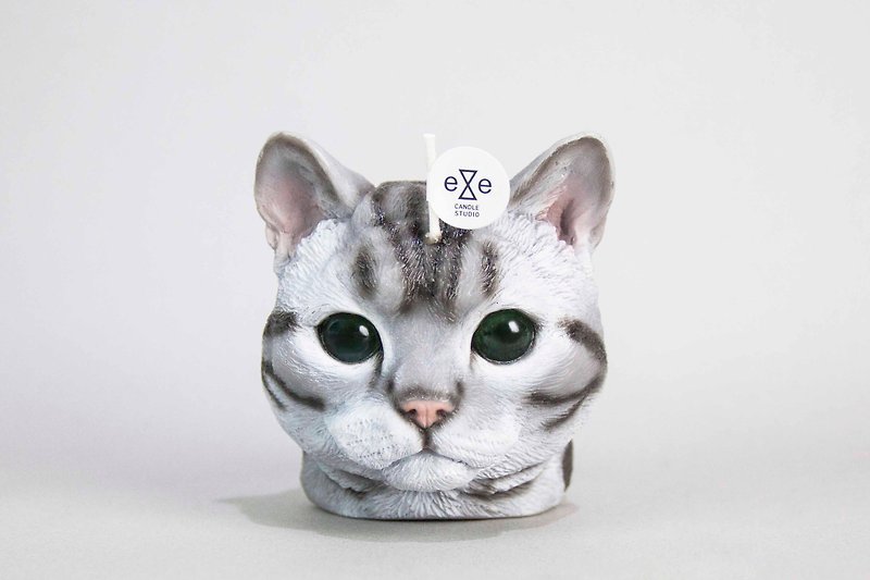 アメリカンショートヘアの形のキャンドル - 虎猫の色 - キャンドル・燭台 - 蝋 