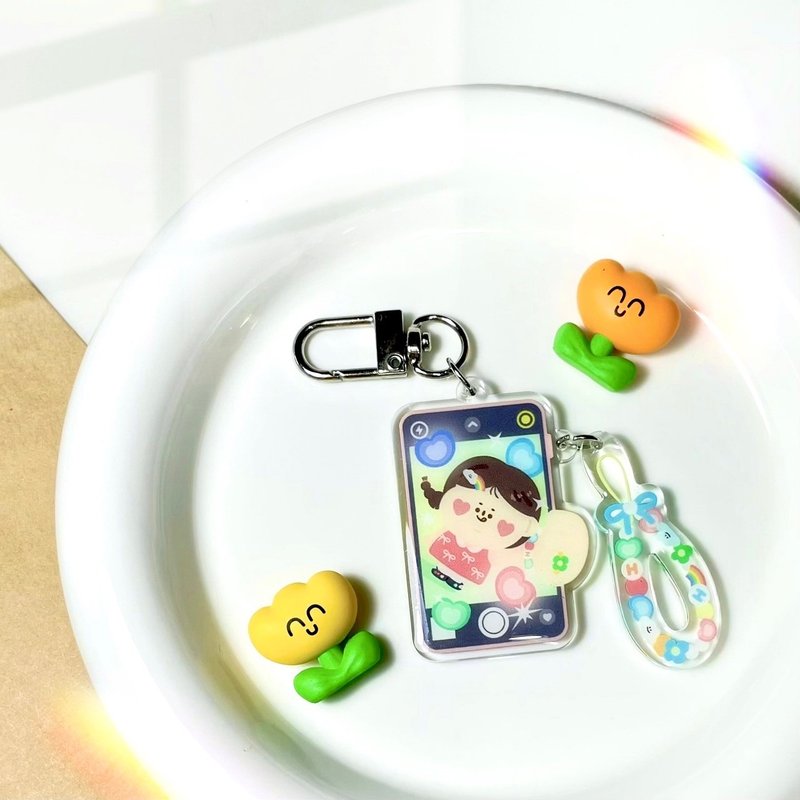 A Baozi/Y2K Baozi Keychain Acrylic Acrylic Pendant - Keychains - Other Materials 