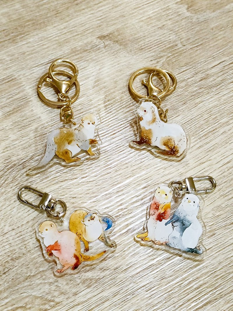 Ferret/Otter Reversible Acrylic Charm - Charms - Acrylic Multicolor