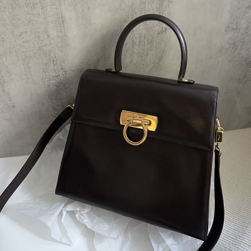 Salvatore Ferragamo 菲拉格慕 Gancini 手提包 - 手提包/手提袋 - 真皮 黑色