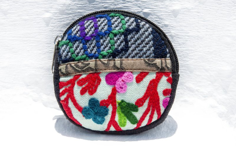 Hand-woven cotton Linen purse / storage bag / mobile phone bag / headset pouch / travel card set - South America - กระเป๋าใส่เหรียญ - ขนแกะ หลากหลายสี