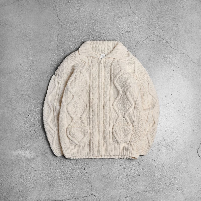 Irish fisherman sweater - สเวตเตอร์ผู้หญิง - ขนแกะ ขาว