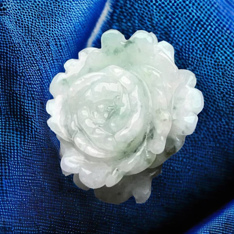 飄綠花翡翠牡丹花 | 天然緬甸玉翡翠A貨 | 送禮 - 金工/飾品 - 玉石 多色