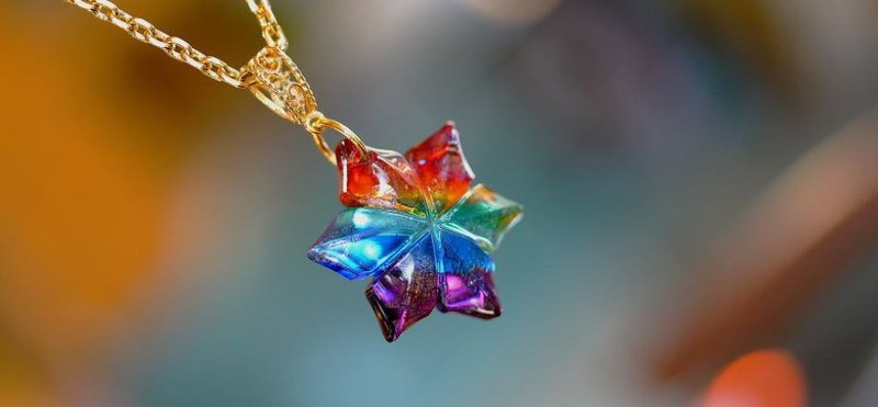 Holy rainbow flower - สร้อยคอ - แก้ว หลากหลายสี