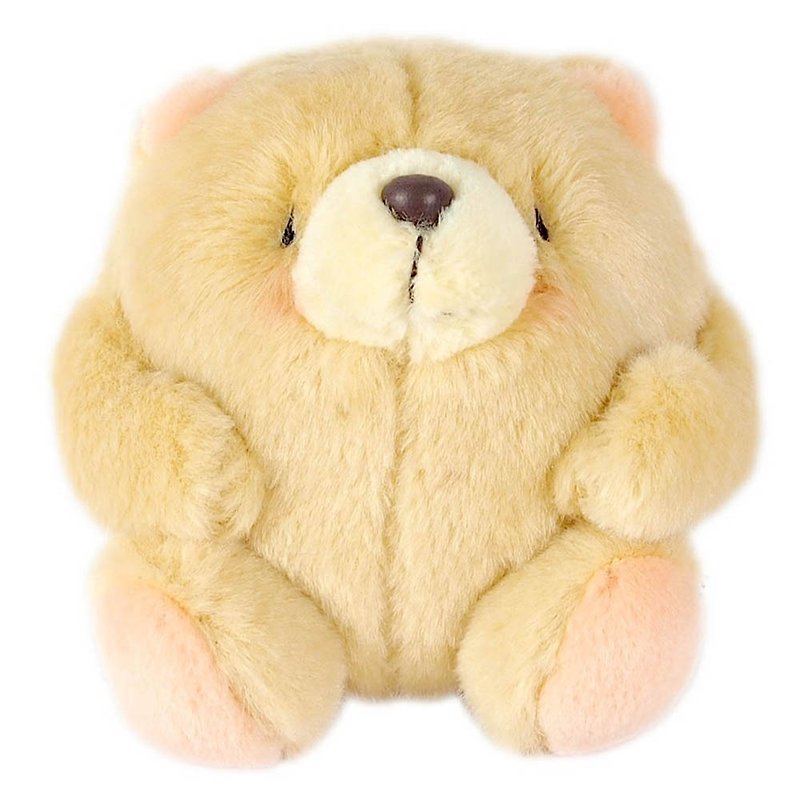 4.5-inch/round fluffy bear [Hallmark-ForeverFriends fluff-hug series] - ตุ๊กตา - วัสดุอื่นๆ สีเหลือง