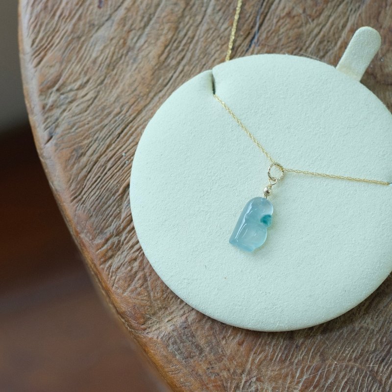 Nian Cui - Natural Burmese Jadeite A - High Ice Glowing Flower Penguin Pendant 14kgf - สร้อยคอ - หยก สีเขียว