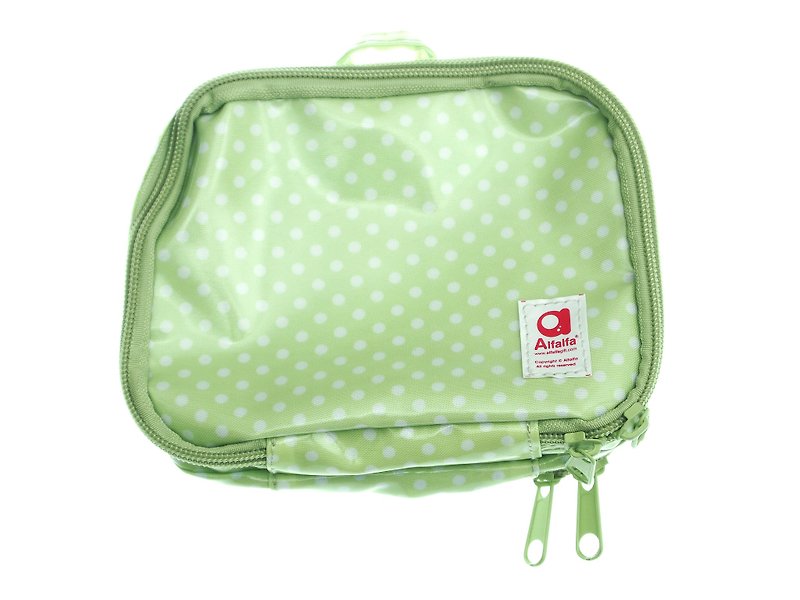 波點旅行小袋 - 綠色  - 化妝袋/收納袋 - 塑膠 綠色