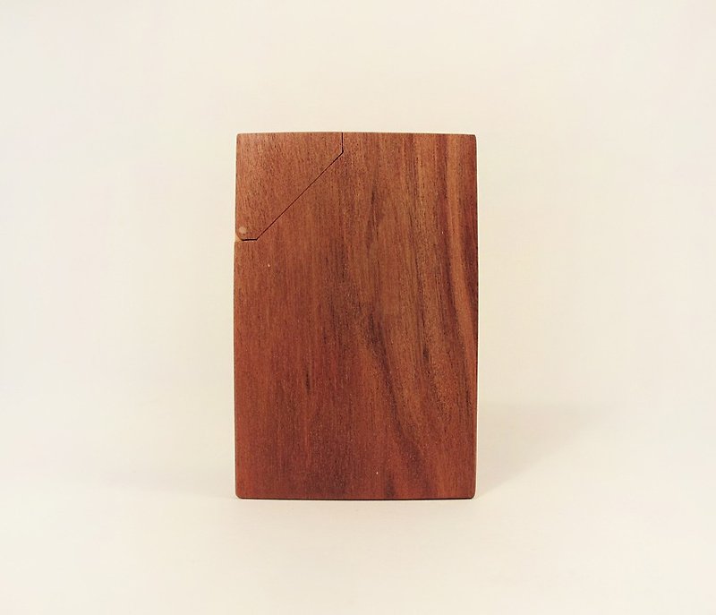 Selected texture series / wood alloy design / handmade wood business card holder / wooden business card box / black gold sandalwood - ที่เก็บนามบัตร - ไม้ สีนำ้ตาล