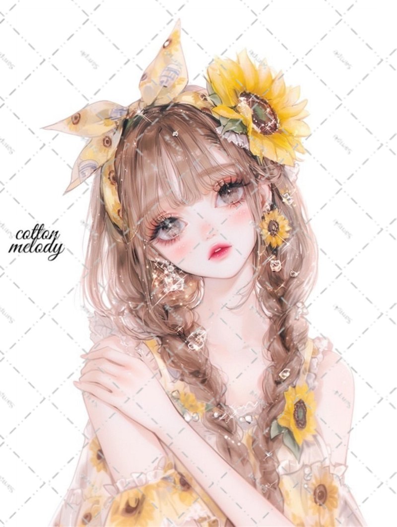 original sticker no.6144 人物ステッカー オリジナルステッカー 人物ステッカー 女の子ステッカー オリジナル人物ステッカー - 貼紙 - 紙 