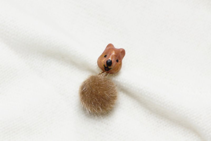 澳洲短尾矮袋鼠 Quakko | 耳夾 | 耳飾 | 耳釘 | 飾品 - 耳環/耳夾 - 黏土 金色