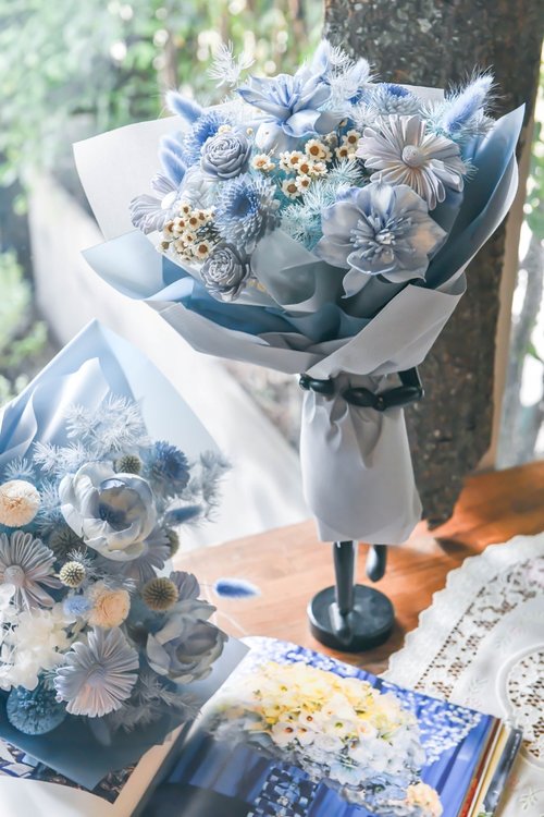 bocbok 복복 PRESSED FLOWER JERSEY TOP BLUE bocbok 복복 PRESSED FLOWER JERSEY TOP BLUE レディース