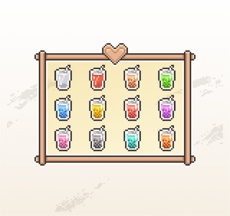 Twitch訂閱者徽章及小奇點徽章/忠誠徽章/像素風/珍珠奶茶 - Logo 設計/圖案設計 - 其他材質 