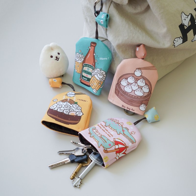 Mochi Rabbit and Bubble Sheep pull-out key bag - อื่นๆ - วัสดุกันนำ้ หลากหลายสี