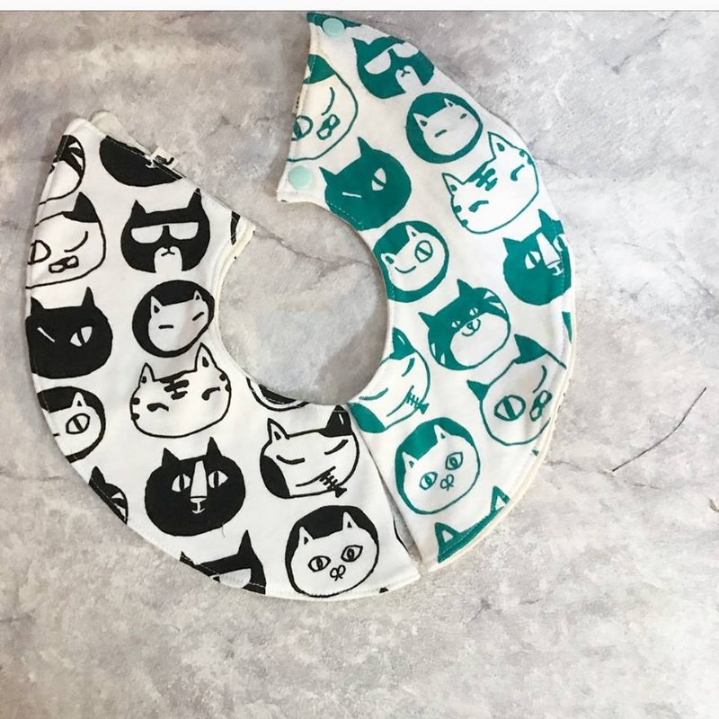 Cat 360 degree saliva towel - Bibs - Cotton & Hemp White