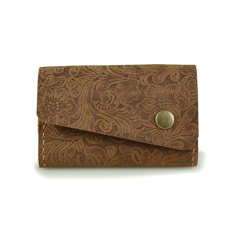 [U6.JP6 handmade leather] - pure natural handmade imported leather hand-stitched leather for special embossed purse / money-purpose package. - Wallets - Genuine Leather 