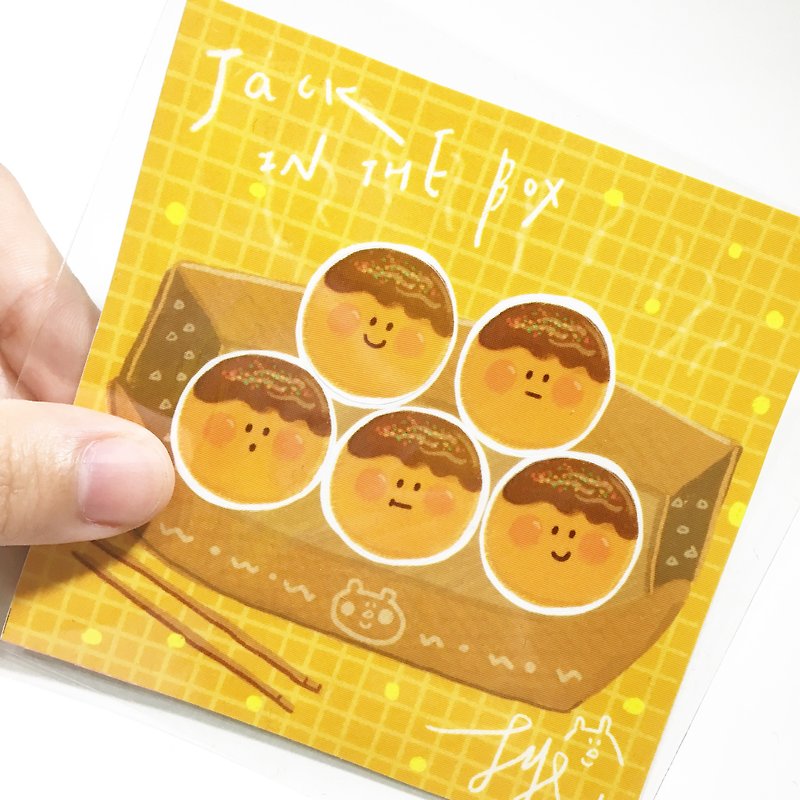 Jack in the box Fun Takoyaki Knife Mould Sticker - Stickers - Paper 
