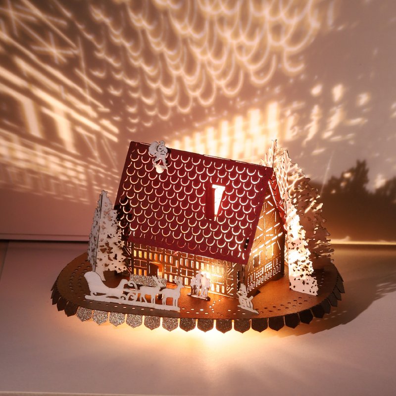 X'mas Village House - POSTalk Light Model Gift Card (LM-24) - Cards & Postcards - Other Materials Multicolor