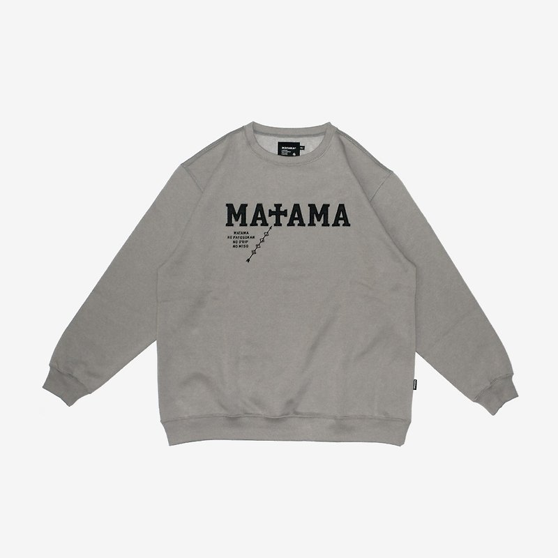 MATAMA 20 A/W T / Electric Embroidery Sweatshirts GY - เสื้อยืดผู้ชาย - ผ้าฝ้าย/ผ้าลินิน สีเทา