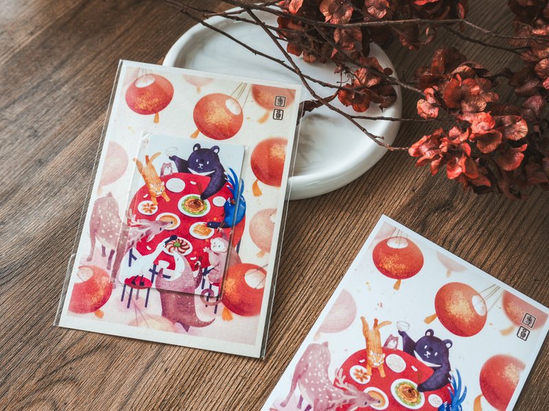 【碧螺村春原創設計】春節圍爐版 設計悠遊卡 - 造型悠遊卡/交通卡 - 塑膠 紅色