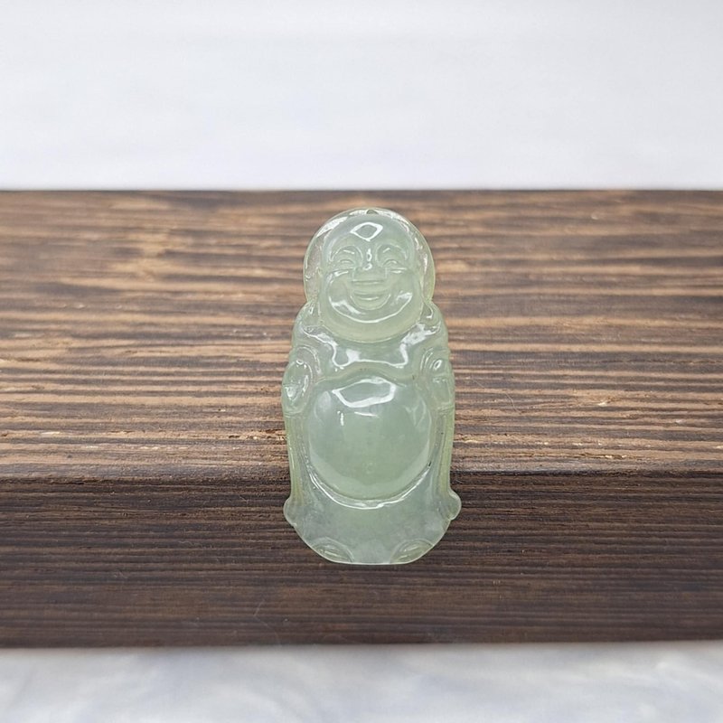 Lao Zhongqiao Maitreya Buddha Buddha Pendant | Natural Burmese Jade A Grade Jadeite - Necklaces - Jade 