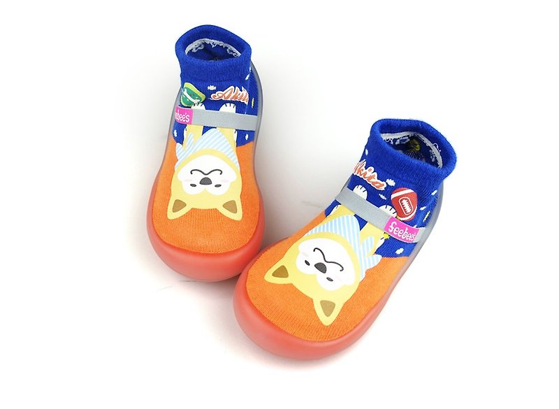 【Feebees】Cute Animal Series_ Shiba Inu (toddler shoes, socks, shoes and children's shoes made in Taiwan) - รองเท้าเด็ก - วัสดุอื่นๆ สีส้ม