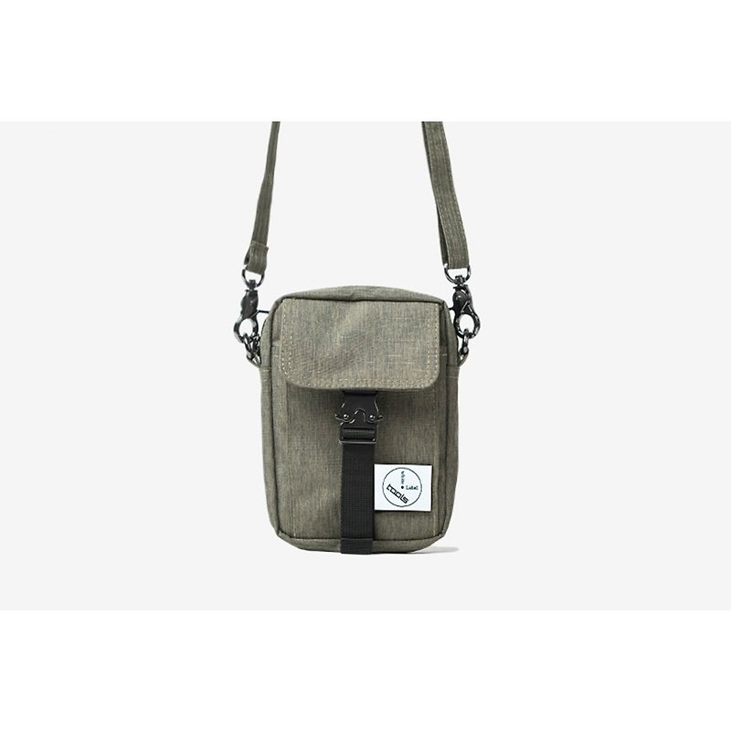 Simple texture small diagonal bag:: Gray texture:: - กระเป๋าแมสเซนเจอร์ - เส้นใยสังเคราะห์ สีเทา