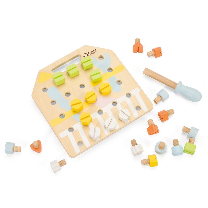 Screw Board - Kids' Toys - Wood Multicolor