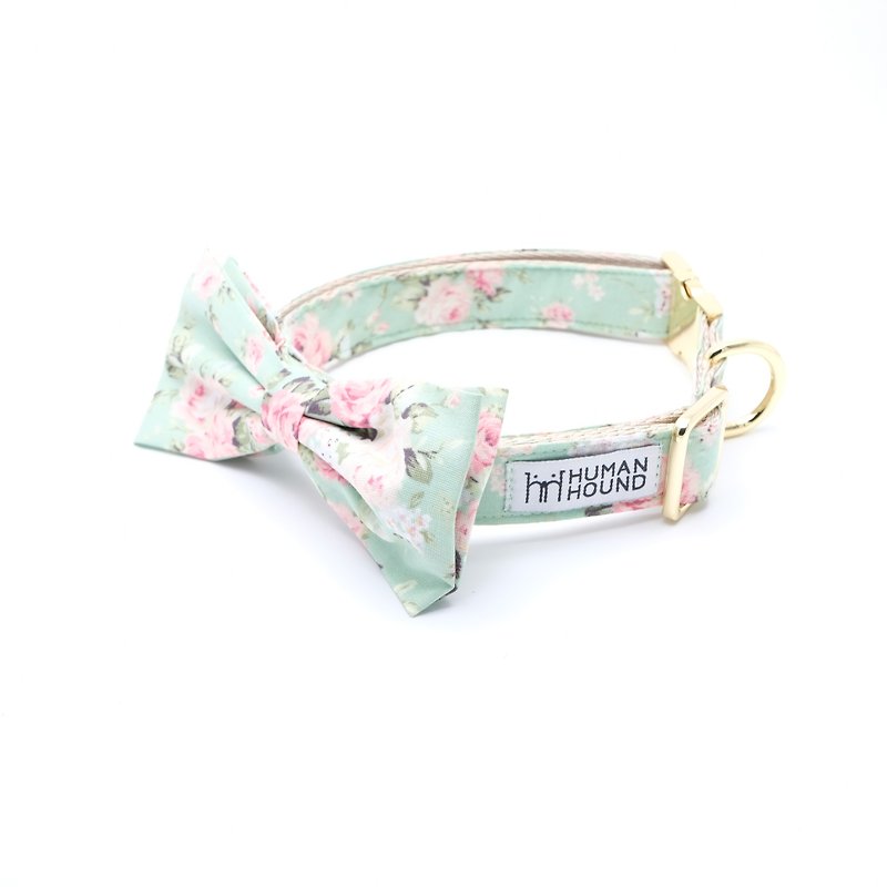 Floral Green Blossom - Collars & Leashes - Cotton & Hemp Green