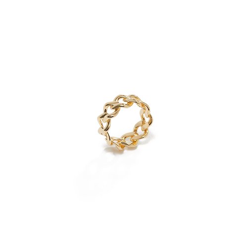 ARTISMI 簡約鏈結戒指 925銀厚鍍18K金 Cascade Ring
