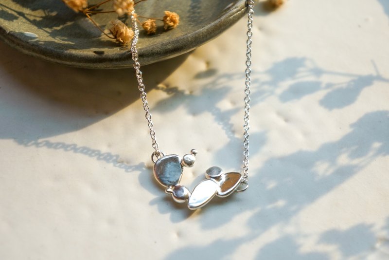 游水系列—亮銀小石子項鍊 - 項鍊 - 銀 銀色