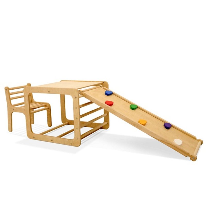 Cube set with a slide - Kids' Furniture - Wood Multicolor