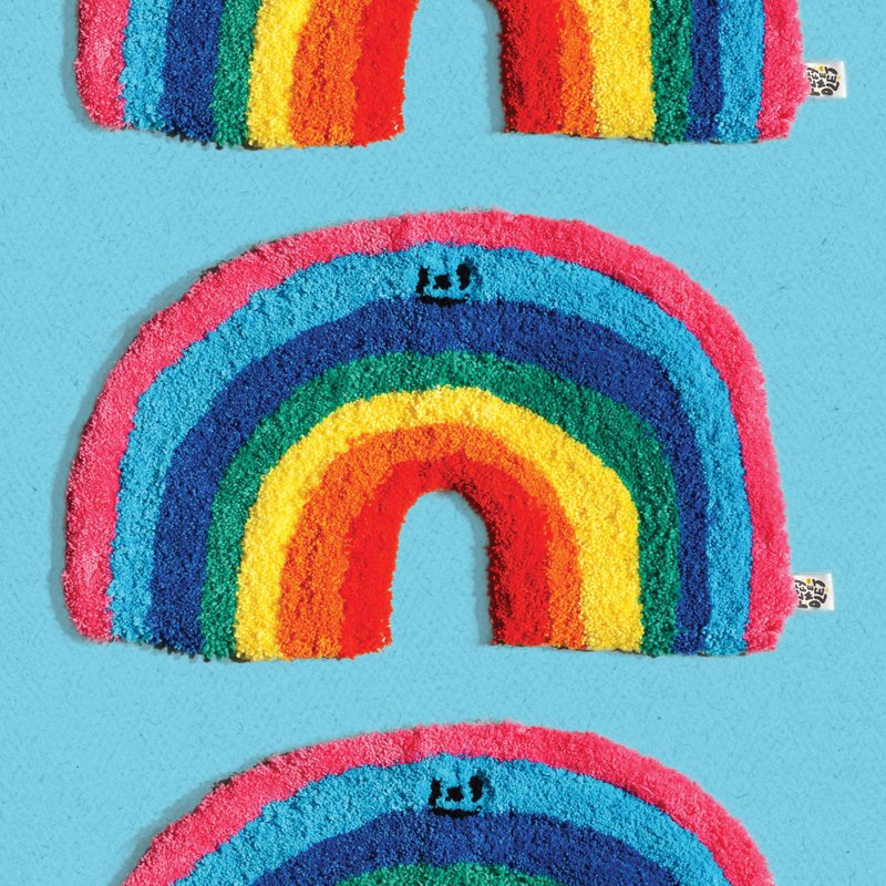 MADE TO ORDER - RAINBOW FLUFFY TUFTY RUG - 地墊/地毯 - 其他材質 多色