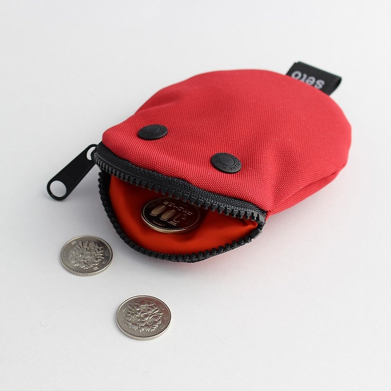 seto / creature bag / card case / coin case / Bean / Red - กระเป๋าใส่เหรียญ - เส้นใยสังเคราะห์ สีแดง