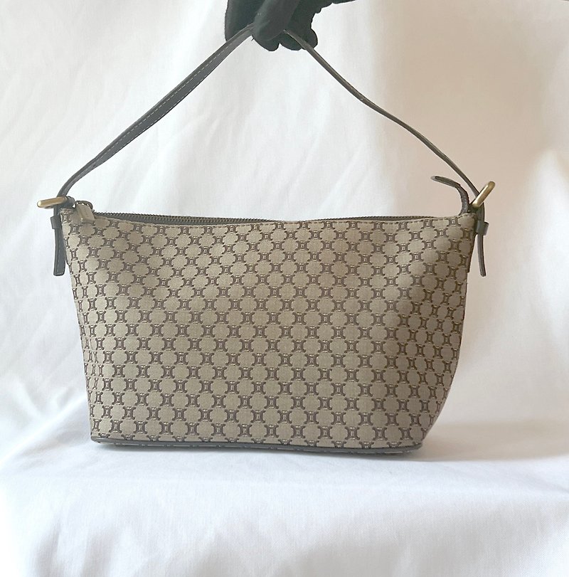 CELINE Macadam Pattern Top Handle Bag Handbag Handbag Japanese Second-hand Bag - Handbags & Totes - Other Materials Brown